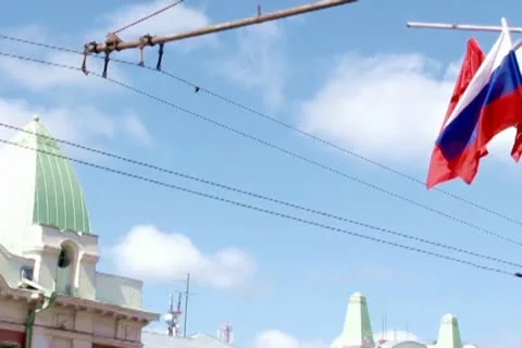Russian flag Video stock 10682113