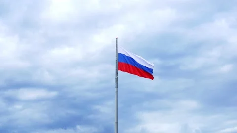 Russian flag Stock Footage 195931559