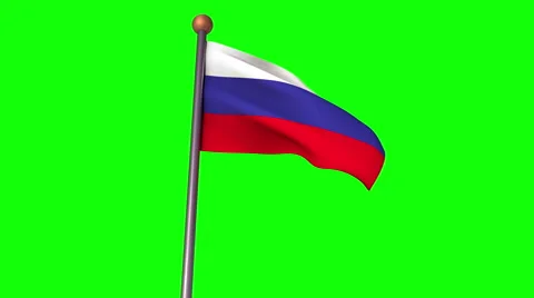 Russian flag on greenscreen 3d render Video stock 46876872