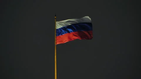 Russian flag, growing in the wind Stock Footage 140685024