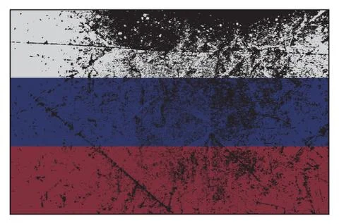 Russian Flag Grunged Stock Illustration