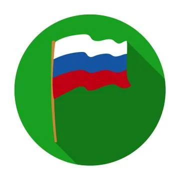 Russian flag icon in flat style isolated on white background. Russian country Stock Illustration