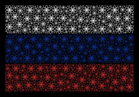 Russian Flag Mosaic of Atom Items Stock Illustration