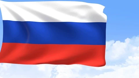 Russian flag in motion Stock Footage 97881406