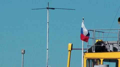 Russian flag moving at the wind Stock Footage 8549219