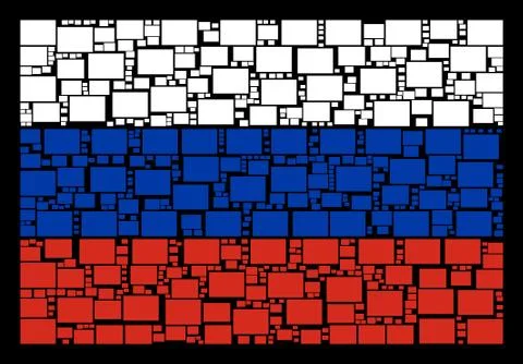 Russian Flag Pattern of Filled Rectange Objects Illustrazione stock