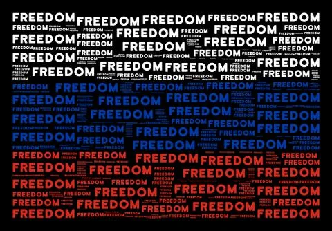 Russian Flag Pattern of Freedom Words Stock Illustration