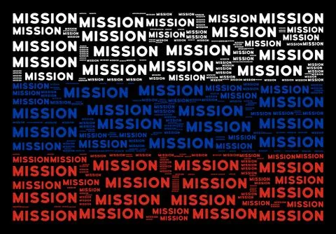 Russian Flag Pattern of Mission Text Items Stock Illustration