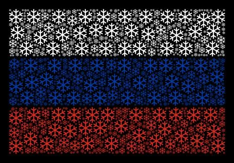 Russian Flag Pattern of Snowflake Elements Illustrazione stock