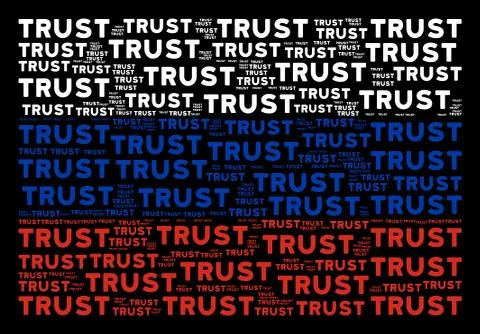 Russian Flag Pattern of Trust Text Items Stock Illustration