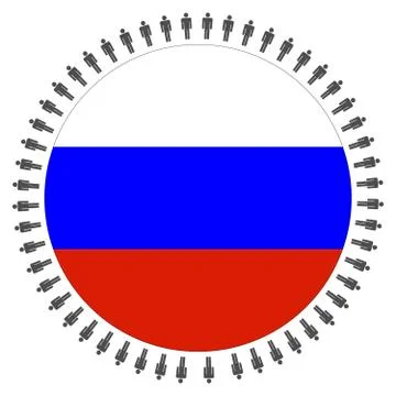 Russian flag with people Stock Illustration