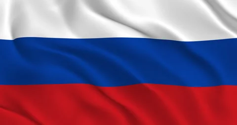 Russian Flag Seamless Smooth Waving Animation. Symbol of the Russian Federation Stock Footage 154573402