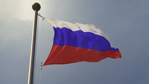 Russian Flag in Slow Motion Loop -Russia Stock Footage 88870253