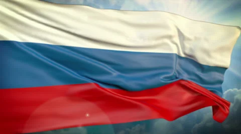 Russian Flag Slow Waving Stock Footage 46714896