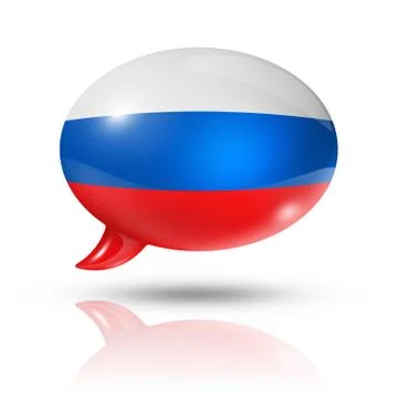 Russian flag speech bubble Stock Illustration