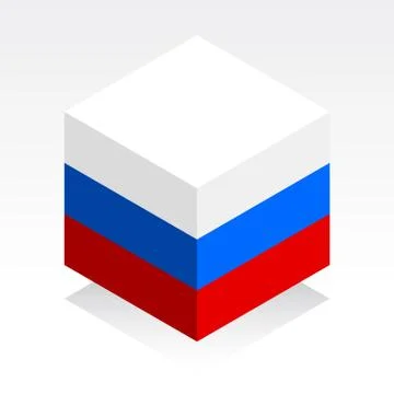 Russian flag. Vector image of Russian Federation flag on white background. 3d Stock Illustration