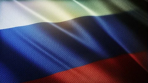 Russian flag is waving 3D animation. National flag of Russia waving in the wind. Stock Footage 143995533