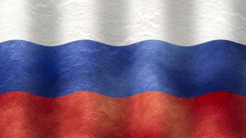 Russian flag waving fabric background animation video Stock Footage 333840888