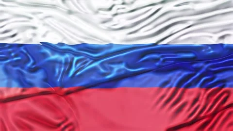 Russian Flag Waving Realistic 3D Cloth Motion. Stock Footage 336766623