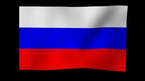 Russian flag waving in wind on alpha channel Stock Footage 88457514