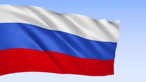Russian flag waving in the wind animation Stock Footage 171558071