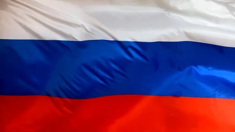 Russian flag waving in the wind close-up Stock Footage 125288370