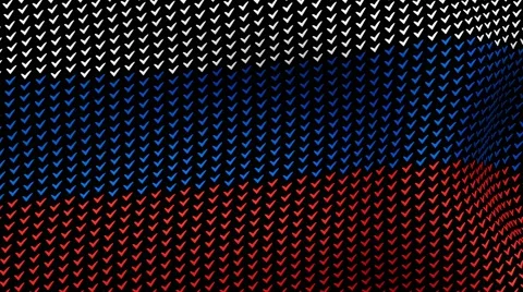 Russian flag is waving in the wind, consisting of choice's symbols. 스톡 동영상 67093923