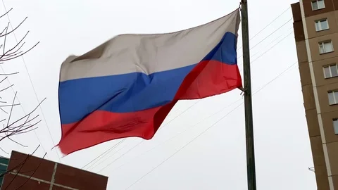 Russian flag waving in the wind Video stock 119683083