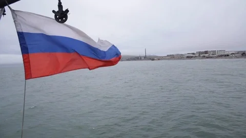 Russian flag waving in the wind 스톡 동영상 124291232