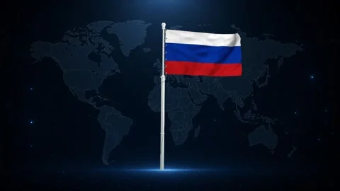 Russian flag waving in the wind. Stock Footage 340414235