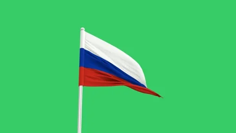 Russian flag waving in the wind on a green screen background 스톡 동영상 281293990