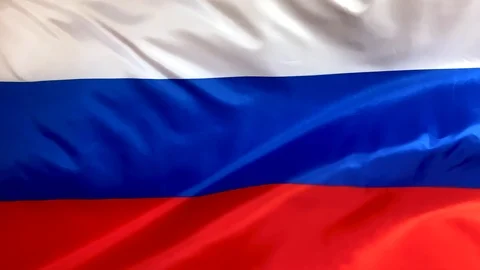 Russian flag waving in the wind. Russian flag close-up. Stock Footage 125349792