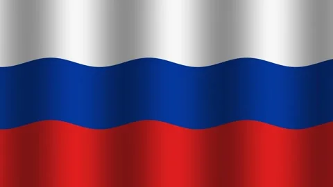 Russian flag waving in the wind under bright daylight Stock Footage 338286045