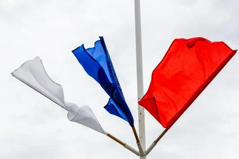Russian flag on a white background Stock Photos