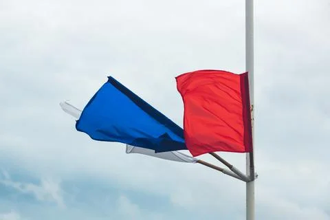 Russian flag on a white background Stock Photos