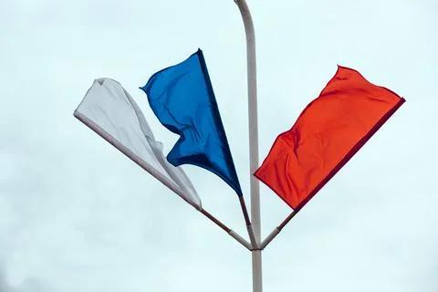 Russian flag on a white background Stock Photos