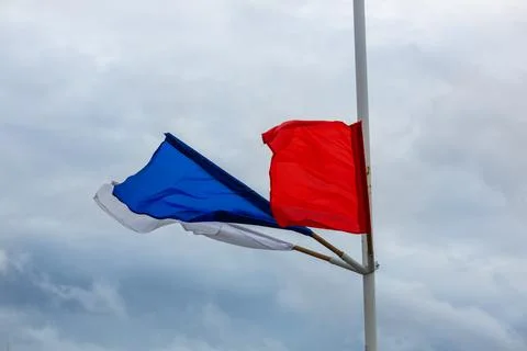 Russian flag on a white background Stock Photos