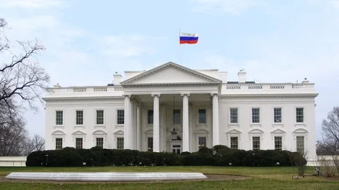 Russian flag on white house (effects shot) Vidéo 88453990