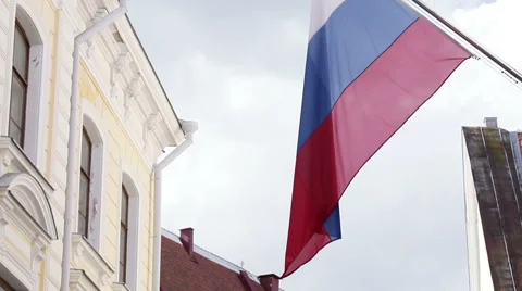 Russian flags in city Video stock 41541180