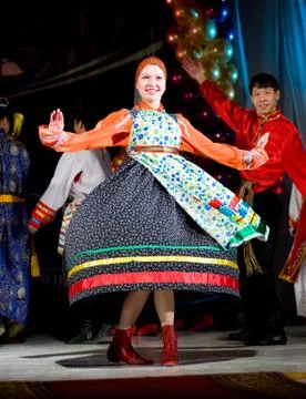 Russian folk dance Stock Photos