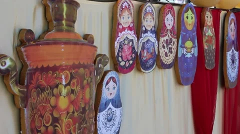 Russian folk symbols. Vídeo Stock 47158013