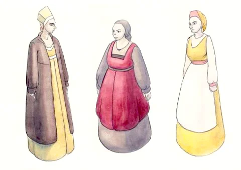 Russian folklore women Stock Illustration