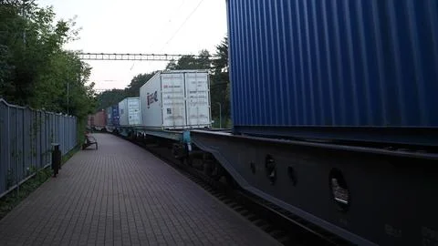 Russian freight train Stock Photos