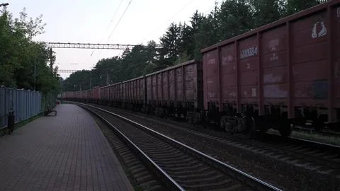 Russian freight train 스톡 사진