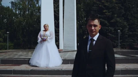 Russian groom looks at the camera Stock Footage 201357856