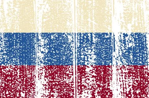 Russian grunge flag. Vector illustration. Stock Illustration