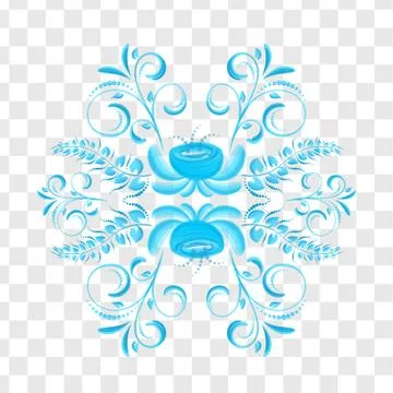 Russian Gzhel pattern frame Stock Illustration