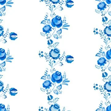 Russian gzhel pattern Stock Illustration