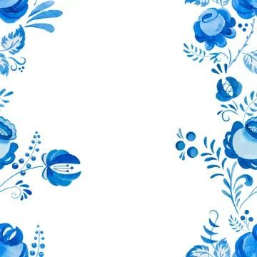 Russian gzhel pattern Stock Illustration