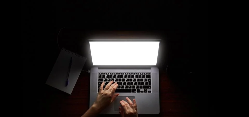 Russian hacker hacking the server in the dark Stock Photos